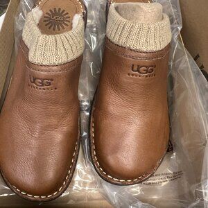 UGG Shoes Womens 8 Gael Mule Clogs Brown Leather